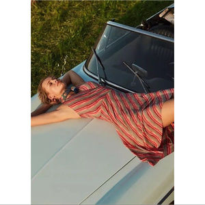 Anthropologie Bailey 44 Red Striped Wrap Dress